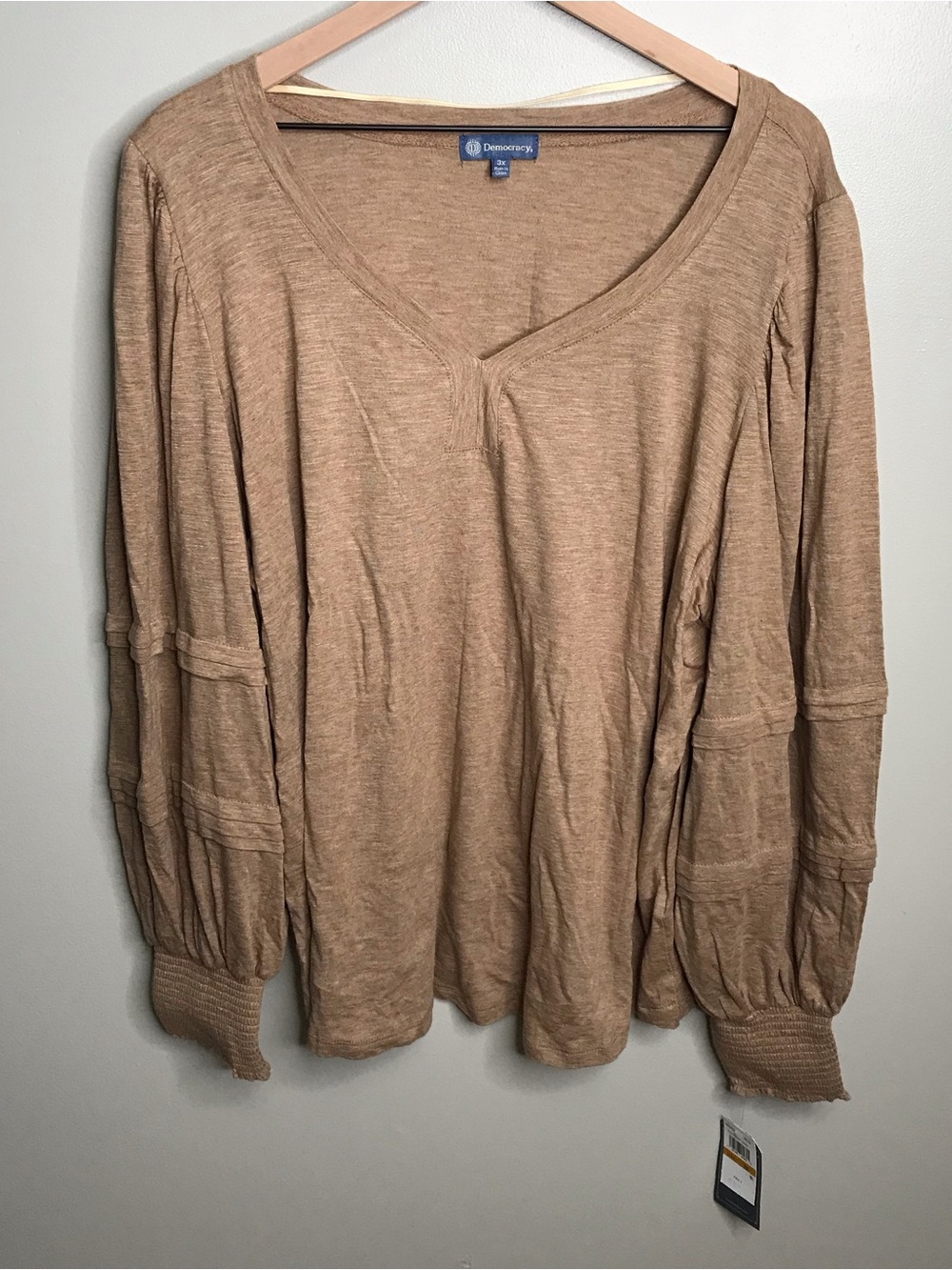 Democracy V-Neck Balloon Sleeve Tunic Women’s Size 3X